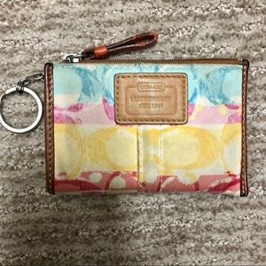COACH Hampton Scribble Stripe Coin Purse